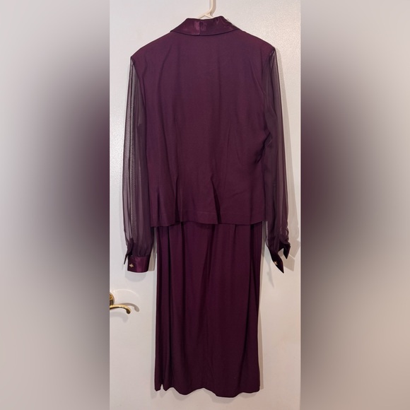Chic Long Sleeve Purple Dress with Sheer Details - Picture 2 of 9
